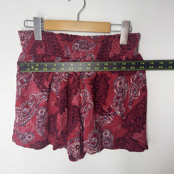 Knox Rose Women's Shorts Floral Elastic waistband Red XS - Picture 4 of 6